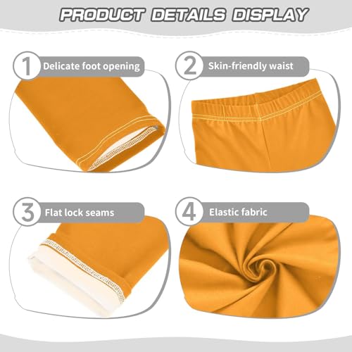 Girl Leggings Tangerine Yoga Leggings Pants Dance Tights Trousers Fashion Stretch Pants, 4T3