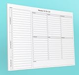 A4 Weekly Desk Planner/To Do List - 52 tear off sheets - Quality 100gsm paper with a strong 1250 micron Whiteboard Backing - Perfect For Home or Office Use