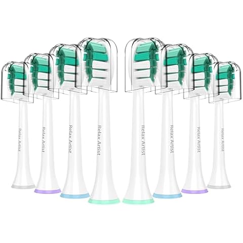 Relax Artist Toothbrush Replacement Heads for Sonicare Heads Replacement, for Philips Sonicare Electric Toothbrush Replacement Brush Heads, 8 Pack Cover