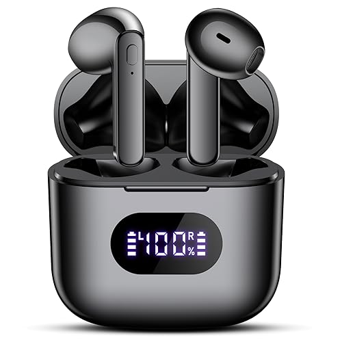 Wireless Earbuds, V5.3 Bluetooth Headphones 48H Playtime LED Battery Display Wireless Earphones HiFi Stereo Deep Bass & HD Calling Bluetooth Earphones IPX7 Waterproof Ear Buds for Workout/Office/Home