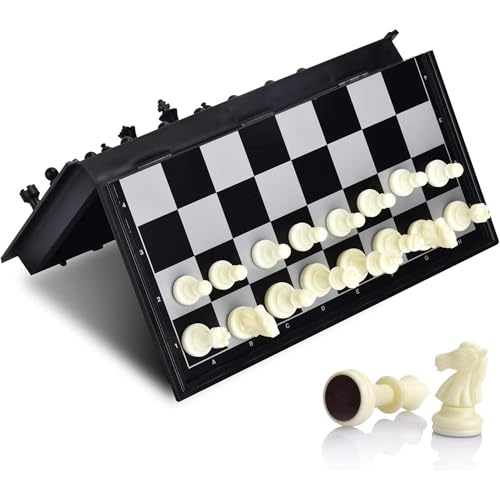 Image of Mashes Chess Board Set Magnetic Travel Folding Board Games Portable Gifts for Kids and Adult, Magnetic Travel Chess Set, Folding Chess Board, Educational Board Game Set