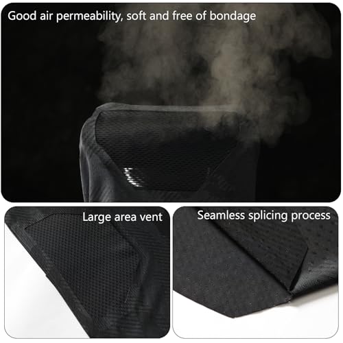 Vanolu Ice Silk Face Mask for Men & Women, UPF 50+ Neck Gaiter for Sun Protection, Cooling Balaclava for Outdoor Sports (Black)