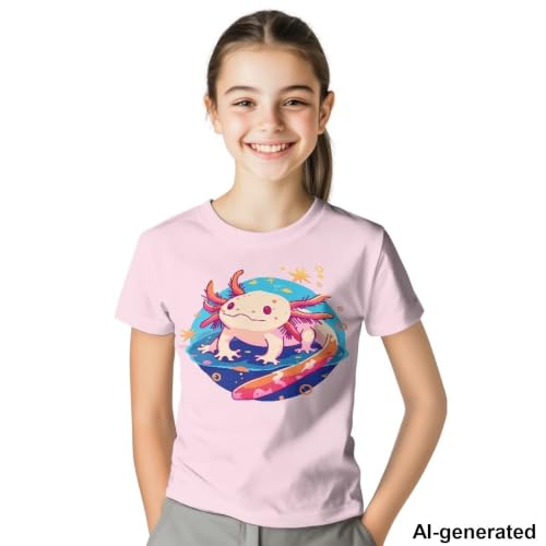 Image of Novelty 3D Graphic T Shirts for Kids Crew Neck Funny Animal Print Short Sleeve Girls Tshirts 3-16 Years