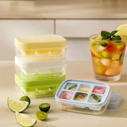 Bandeja de cubitos de hielo flexible de silicona con tapa miniatura 7