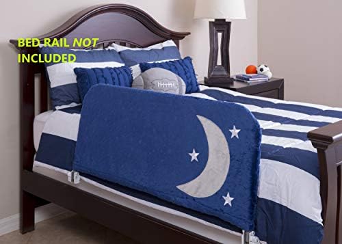 Cosie Covers Bed Rail Cover for Toddler and Kids Guard Side Rails with Inside Pocket for Books and Toys (Midnight Blue, Large)