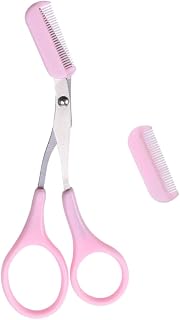 Healeved Tijeras Para Peine De Cejas Peine De Tijera Para Cejas Tijeras Para Cejas Con Peine Tijeras Para Cejas De Acero Inoxidable Color Rosa