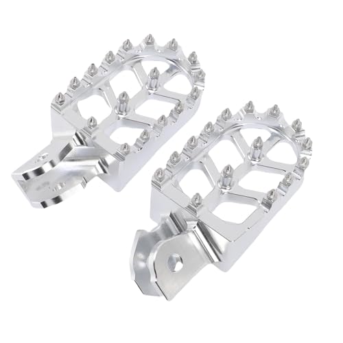 Asixxsix Dirt Bike Foot Pegs, Motorcycle Footpegs Pedals, Aluminium Dirt Bike Footrest for Surron Light Bee X, Motorcycle Rest Pedal Footpegs Replacement (Silver)