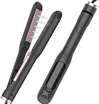 Steam Flat Iron and Culur - 1.25 Inch Hair Straightener for All Hair Types, Adjustable Temp 284°F-410°F, Fast Heat Up in 30 Sec (Black)