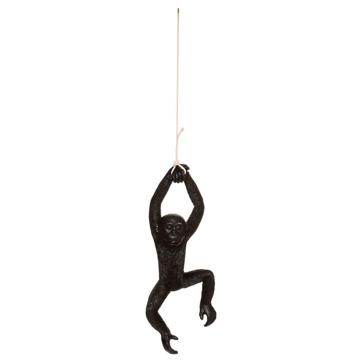 Atmosphera Statuette Singe Suspendu Safari Résine Blanc H39.5 cm