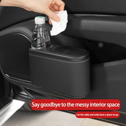 Image of 2 Packs Mini Car Trash Can Bin Bin,Car Garbage with Lid Storage for Front Back Seat Accessories (3)