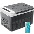 EUHOMY 12 Volt Refrigerator, 17 Quart (15L) Compressor Electric Cooler APP Control, Car Fridge 12/24V DC & 120-240V AC, Car Refrigerator -4?~68?, Portable Freezer for RV, Travel, Camping