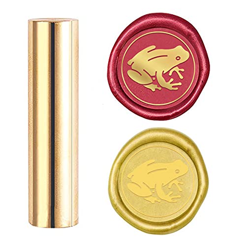 CRASPIRE シーリングスタンプ カエル ワックスシールスタンプ 動物 15mm ミニサイズ 円柱ハンドル 銅 蝋封 復古風 結婚式 告白 招待状 メッセージカード 誕生日の封筒の装飾 DIY用