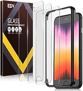 EGV 3 Pack Screen Protector Compatible with iPhone SE 2022/2020, iPhone 6/7/8, iPhone SE 3/2 Tempered Glass, Easy Installation, 9H Shatterproof Protection (4.7 inch)