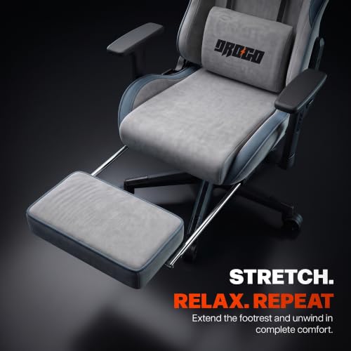 Image of BAYBEE Drogo Multi-Purpose Ergonomic Gaming Chair 7 Way Adjustable Seat 3D Armrest, Head & Lumbar Support Pillow Home & Office Chair with Full Reclining Back Footrest (Grey II)