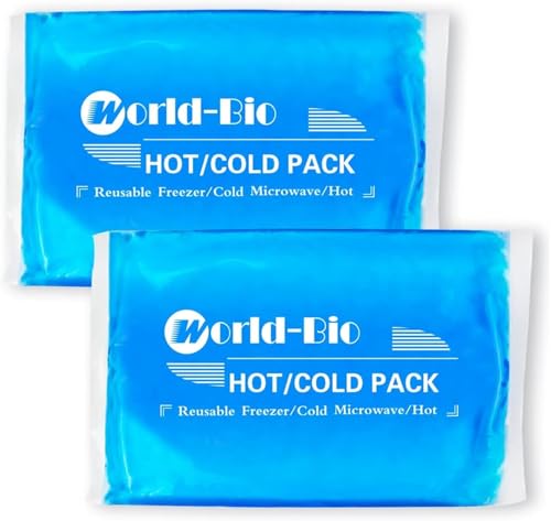 WORLD-BIO 固くならない 保冷剤 アイシング用保冷剤 アイシングジェルパック コールド ホットパック 暑さ対策 冷温両用 漏れ防止 繰り返し利用 肩/腰/膝/肘/額/足首/手首 柔らかい 28*20cm 2枚