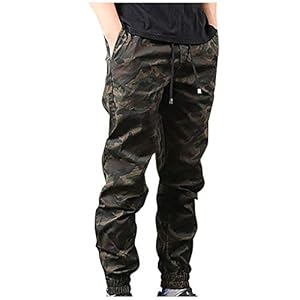 FZAI Men’s Sports Pants,Flax Loose Sweatpants,Relaxed Causal Jogger Harem Pants