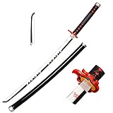 Skyward Blade Holz Cosplay Anime Schwert, Tanjirou Samurai Schwert, Spielzeug für Kinder, Fans der Anime, das Besondere Messer der Demon Slayer schwarz Samuraischwert