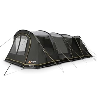 Vango Keswick 600 Family Tent, 6 Person Family Tent with Enclosed Front Porch, Double Living Area, Lights-Out Bedrooms, Sentinel Active Plus Fabric, 4000mm HH, Fully Sewn-in Groundsheet