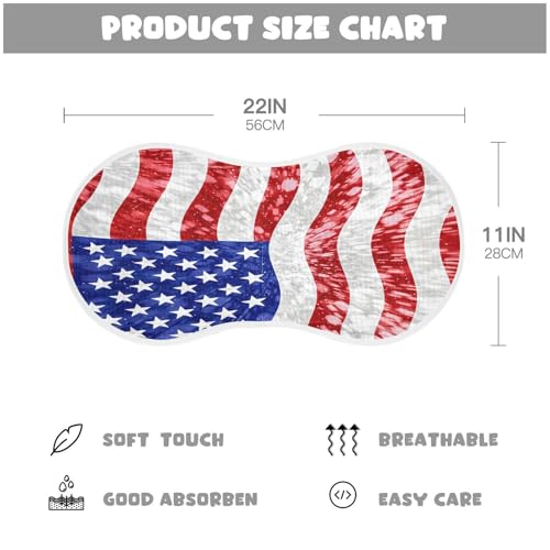 American Flag Burp Cloths Cotton Baby Washcloths,Large 22x11in Burping Cloth Absorbent and Soft for Newborn Baby Boys and Girls,2 Pack4