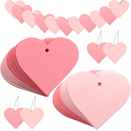Confettis de papier en forme de coeur rose et blanc Boao pour table | 600 pcs
