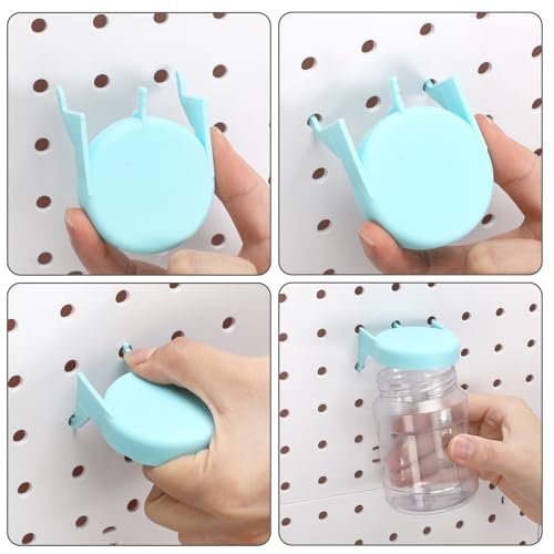 Image of Unittype 20 Set Pegboard Organizer Accessories Peg Boards Jars with Lids Plastic Pegboards Bins Storage Containers Clear Peg Board Wall Organizer for Garage Sewing Office Home Supplies(Light Green)