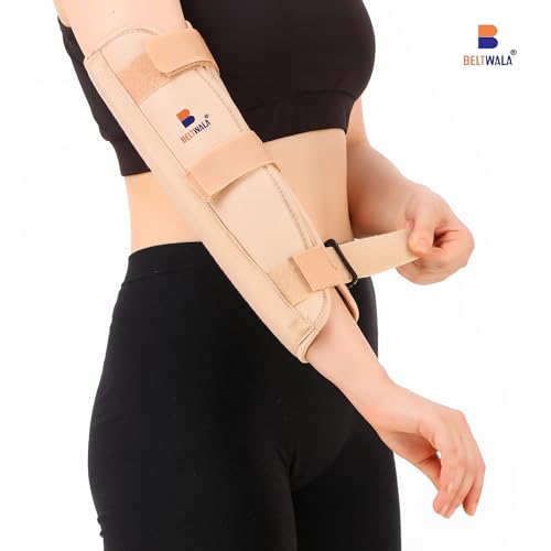 Image of Elbow Brace Arm Immobilizer Splint (XXL) | Cotton Elbow Support Stabilizer with Aluminum Strips for Fracture, Sprains, Dislocation & Arthritis Pain Relief | Adjustable & Lightweight