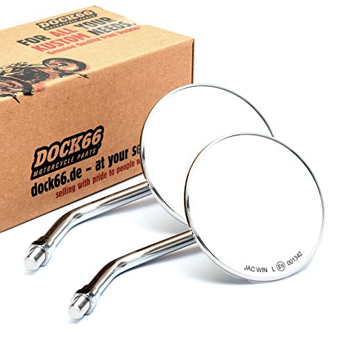 1 paio di specchi personalizzati rotondi 4 cromati con omologazione E, per moto giapponesi