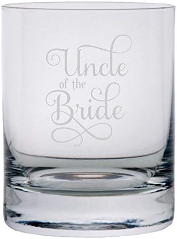 Uncle Of The Bride Samantha Font Wedding Party Personalized Custom Etched 11oz Crystal Rocks Whisky Glass