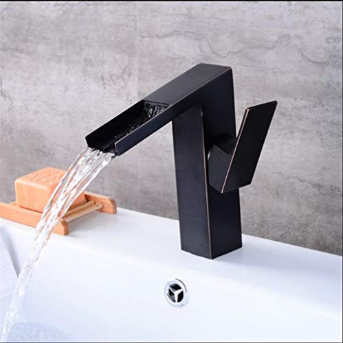 Robinet mitigeur de lavabo cascade noir pour une vasque moderne - 2