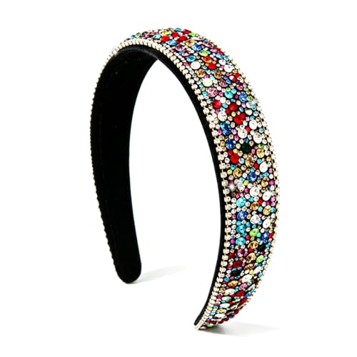 Ever Fairy Rhinestone Headband Women Girls Fashion Handmade Crystal Diamond Bling Headbands Hair Hoops Sparkle Glitter Beaded Jeweled Hairband Hair Accessories (Multicolour B)