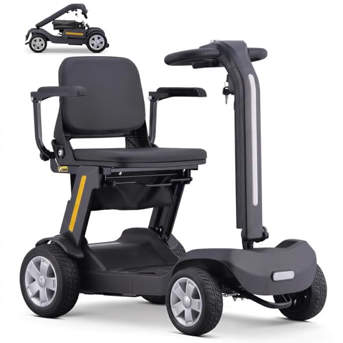 Image of SKRT Mobility Scooters for Seniors, 15 Miles Electric Powered Mobility Scooter 300lbs Capacity, Integrated Foldable Mobility Scooter, Handicap Scooters for Adults, Elderly, for Travel (Black)