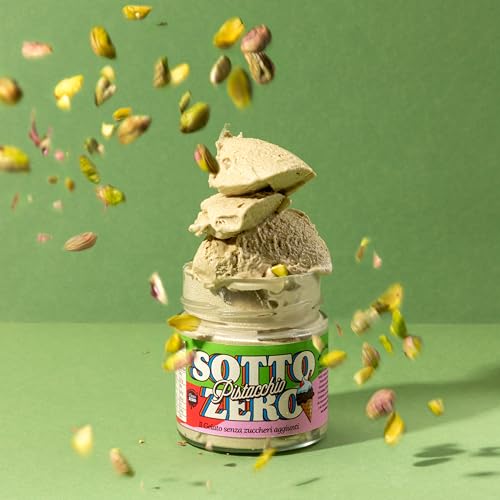 Choco Zero Sotto Zero Preparado para Helado de Crema Untable Sin Azúcares Añadidos Sin Gluten, Sin Lactosa Envase de 250g Fácil de Preparar (Pistacho)