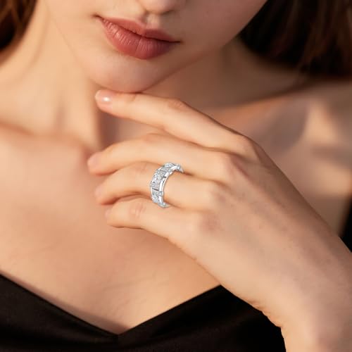 Moissanite Crossover Ring for Women 925 Sterling Silver Criss Cross Band Eternity Ring Fine Jewelry for Engagement Wedding2