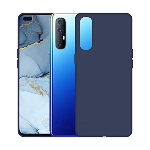 Image of Case Creation Luxurious OG Series for Reno3 Pro Case Cover,Anti-Dirty Slim Case Frosted Matte Cute Candy TPU Raised Bezel (Splash of Color) Back Cover for Oppo Reno 3 Pro -Navy Electric Blue