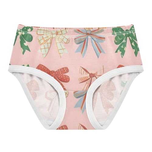 Girls' Training Panties Breathable Underwear for Kid Colorful Bows Christmas Pattern