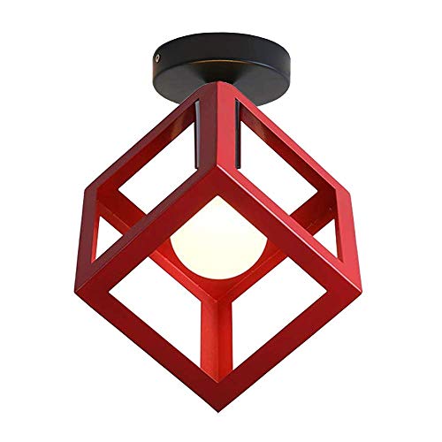 IDEGU Lampadario A Sospensione Industriale Nero - Design Geometrico In Metallo Per Soffitto, Stile Vintage