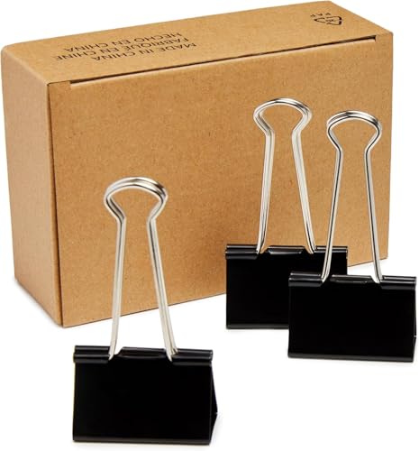 Amazon Basics Sturdy Binder Clips, Office Supplies, Large 2...