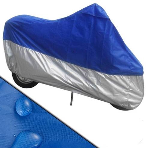 Funda Cubierta Protectora para Moto/Scoote Azul/Plata Lona Lluvia (S)
