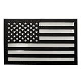 PHOENIX IKKI 星条旗 USA アメリカ 米国旗 国旗エンブレム タクティカル ミリタリー 反射パッチ IRパッチ 蛍光パッチ ワッペン 腕章 紋章 アップリケ 8cm×5cm black white luminous