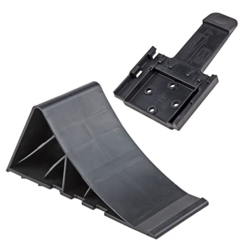 DEMA PVC - Unterlegkeil Keil Bremskeil Stütze Hemmschuhe schwarz mit Halter für PKW Auto Kfz Anhänger