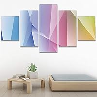 SIGNWIN 5 Panel Canvas Wall Art Modern Art Contemporary Dramatic Geometric Mixed Media Multicolor Patterns for Home Decorations Ready to Hang - 60