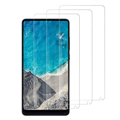 PUUDUU Protector de Pantalla para Xiaomi Mi Mix 2, [3 Pack] Cristal Templado para Xiaomi Mi Mix 2, Vidrio Templado, Sin Burbujas, Anti-Rasguños, HD Transparente