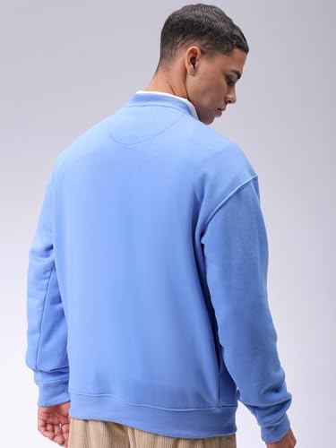 Image of The Indian Garage Co Men Oversized Solid Overhead Crewneck Sweatshirt