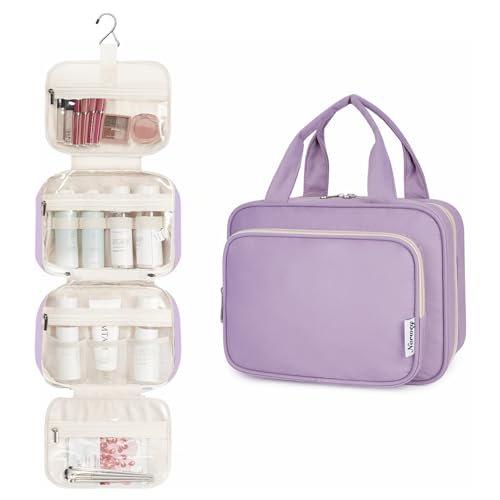 Image of Narwey Hanging Toiletry Bag for Women Toiletries Bag for Travel Size Essentials Accessories, A-Purple, Medium