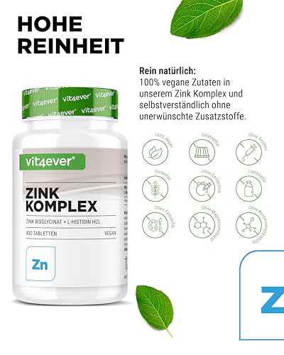 Zink Vit4ever 25 mg – 400 Tabletten Zinkbisglycinat