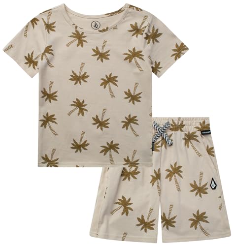 Image of Volcom Toddler Baby Boy Shorts Set - 2 Piece Short Sleeve Graphic Tees and Shorts Infant Toddler Little Boys Summer Outfits