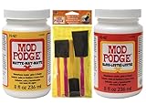 Decoupage Kit | Set 8oz Bottles of Mod Podge Waterbase Sealer/Glue/Finish (Matte + Gloss Finish) |...