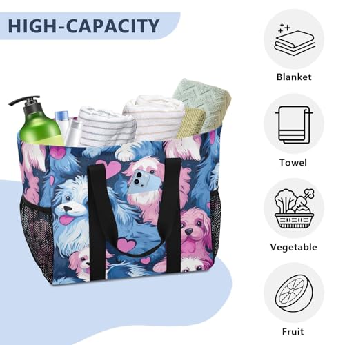 Nander Cute Cartoon Little Dog Foldable Tote Bag Waterproof Sandproof Women Beach Bag Handbag Gym Bag4