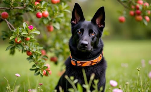 BUDDYPACK-Hundehalsband Extra-Breit & Weich mit Neopren-Polster für Kleine und Große Hunde (Hellbraun-Orange-Dunkelbraun, S)