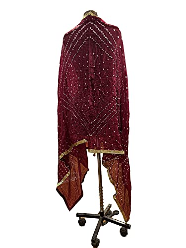 ETHINIC Craft Hub® Women's Cotton Bandhani Dupatta Jaipuri Rajasthani Dotted Dupatta Embroidered Dupatta All Color Available4